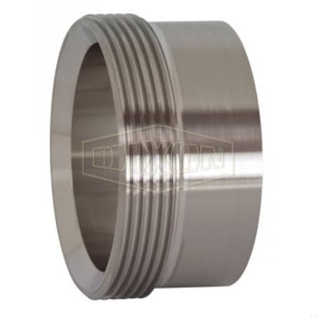 Dixon Heavy Wall Tank Ferrule, 3 in Nominal, Thread Beveled Seat End Style, 316L Stainless Steel 15W-R300